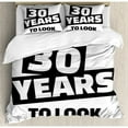thumbnail image 3 of 30th Birthday Duvet Cover Set Twin Size, Motivational Funny Birthday Slogan in Pictogram Style Middle Aged Theme, Decorative 2 Piece Bedding Set with 1 Pillow Sham, Black and White, by Ambesonne, 3 of 3