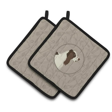 

English Springer Spaniel In the Kitchen Pair of Pot Holders