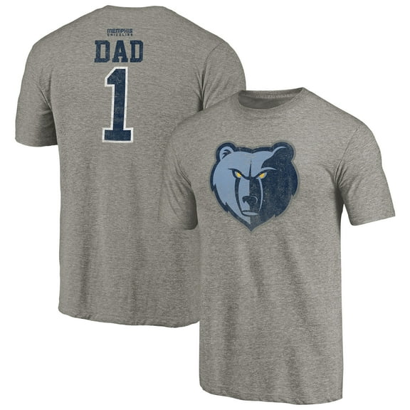 Men's Gray Memphis Grizzlies Greatest Dad Tri-Blend T-Shirt