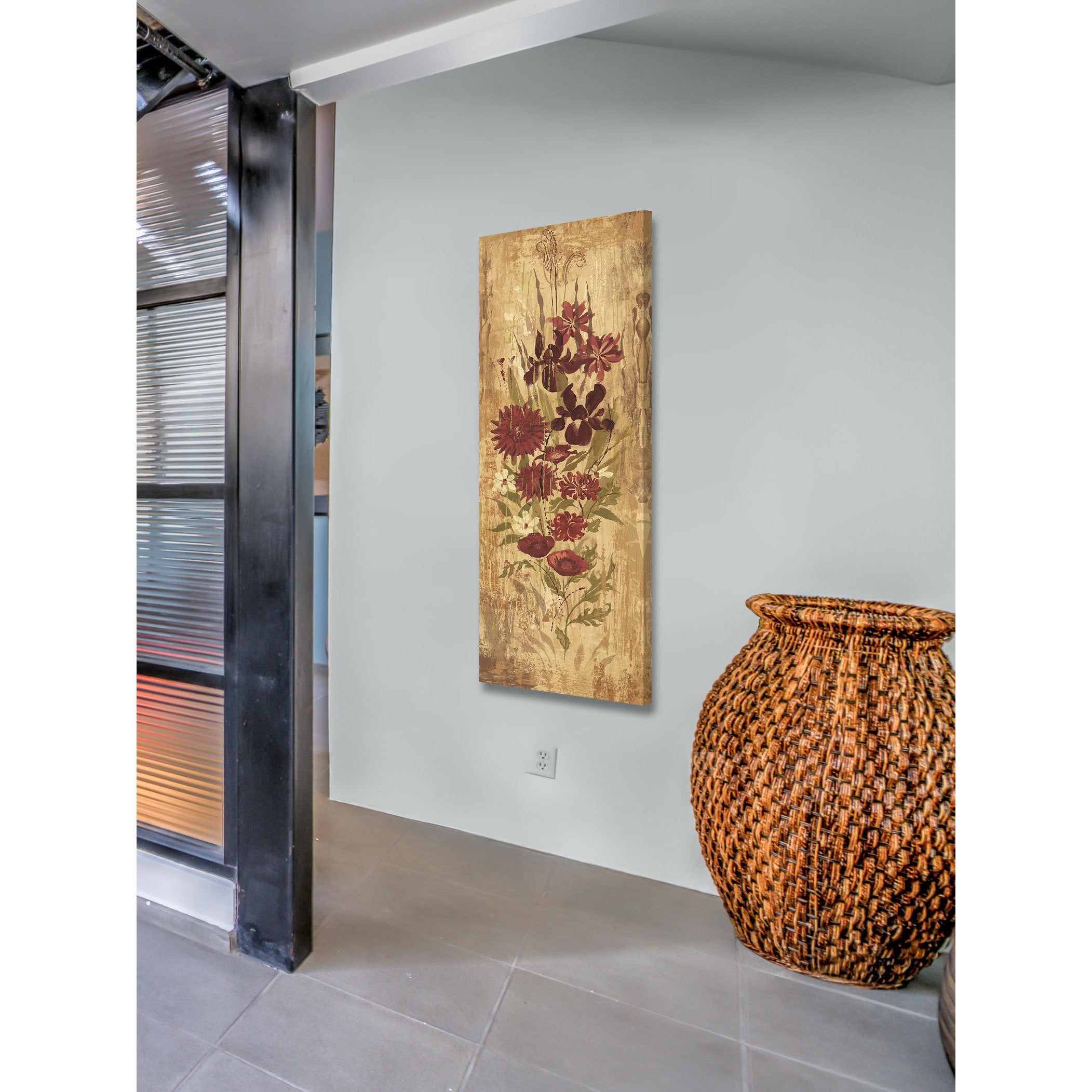 Marmont Hill "A Floral Frenzy Burgundy" Painting Print on Canvas