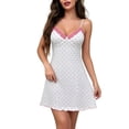 thumbnail image 3 of THDHVS Casual Dresses for Women,Heart Print Lace V Neck Spaghetti Strap Dress Slim Fit Elegant Casual Summer Style,Womens Summer Dresses Hot Pink XL, 3 of 7