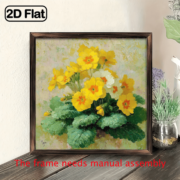 2D Flat Wooden Framed 20x20 cm Pictures for Bedroom, Canvas Wall Art, Farmhouse Wall Decor, Floral Pictures, Wall Decor, Farmhouse Wall Art, Wall Art, Farmhouse Decor, Wall Art