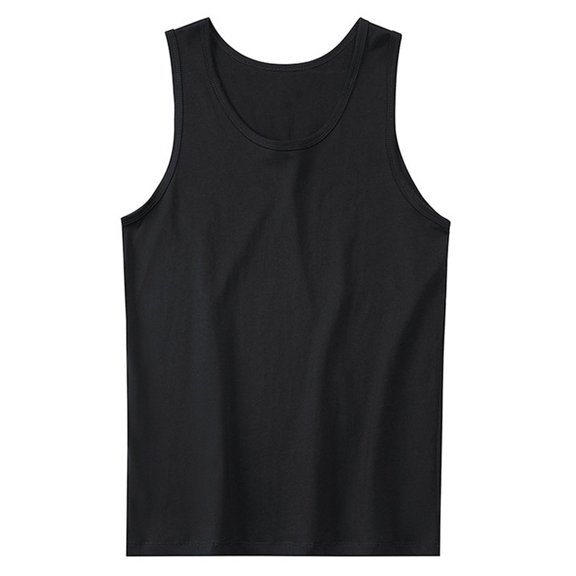 YUGYXL Tank Top Men Beaters Summer Casual Sleeveless Beaters Men's Compression T-Shirts Undershirts Soft Round Neck Tank Tops Black M
