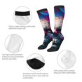 thumbnail image 3 of Naloa Modern Abstract Colorful Skull B Thigh High Socks Extra Long Stretchy Sock Women Over Knee High Opaque Stocking Daily Wear, 3 of 6