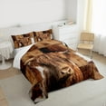 thumbnail image 3 of jejeloiu Retro Cowhide Bedding Comforter Set,Brown Highland Cattle Twin Comforter Sets,Rustic Western Farmhouse Bedding Set For Adults,Breathable Home Decor,2-Piece, 3 of 8