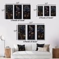 thumbnail image 4 of Designart "Vintage Blue Golden Rose I" Floral Rose Framed Wall Art Set Of 3 - Blue Traditional Frame Canvas Set For Living Room Decor, 4 of 6