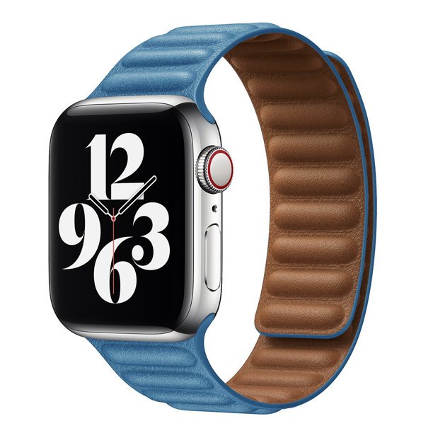 Correa de eslabones de cuero para Apple Watch Band 44 mm 40 mm 45 mm 41 mm 38 mm 42 mm Pulsera de bucle magnético original para iWatch Serie 3 5 4 6 SE 7 Correas de reloj Sincero Hogar