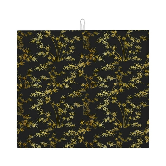 Easygdp Bamboo Microfiber Dish Drying Mat for Kitchen Counter,Heat Resistant Drainer Mats with Non-slip Backed,Super absorbent