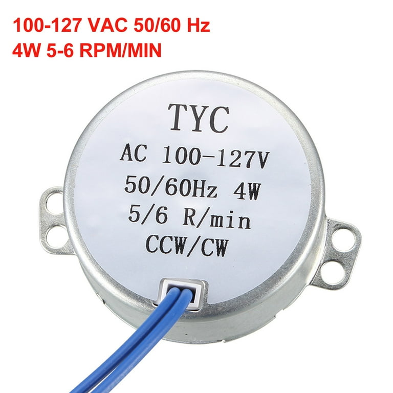 Synchronous Motor 100-127 VAC 50/60 Hz 4W 5-6 RPM/MIN CCW/CW