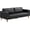 Black, variant on Modern Faux Leather Sofa with Spring Cushion and Removable Back Cushions - Deep Seat Couch, Orange