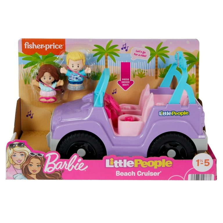 Fisher-Price Barbie Beach Cruiser Playset, Little People Toy Car