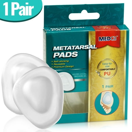 Metatarsal Foot Pads - 2 Pieces Gel Pad Ball of Foot Pads, Forefoot Insoles, Pain Relief Metatarsal Cushions (Self-Sticking &