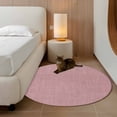 thumbnail image 3 of Vintage Nude Pink Large Area Rugs for Bedroom Living Room, Soft Non Slip Carpet Bedside Rug, Farmhouse Retro Solid Color Linen Texture Round Floor Cover Kitchen Accent Rug 3.3' for Dining Room/Office, 3 of 9