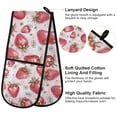 thumbnail image 4 of Dailycode Double Sided Oven Mitt with Loop Heat Resistant Kitchen Long Potholders 7" x 35" Pink Strawberry White Flowers, 4 of 6