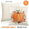 thumbnail image 2 of Sanmadrola Halloween Pillow Covers 18" x 18" Set of 4, Invisible Zipper, Pumpkin Pattern Pillowcases for Autumn Thanksgiving Holiday Home Decorations, 2 of 7