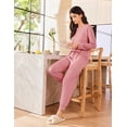 thumbnail image 6 of Ekouaer Lounge Sets for Women 2 Piece Jogger Pajama Long Sleeve Pants Loungewear Sweatsuits Casual Matching Outfits, 6 of 7