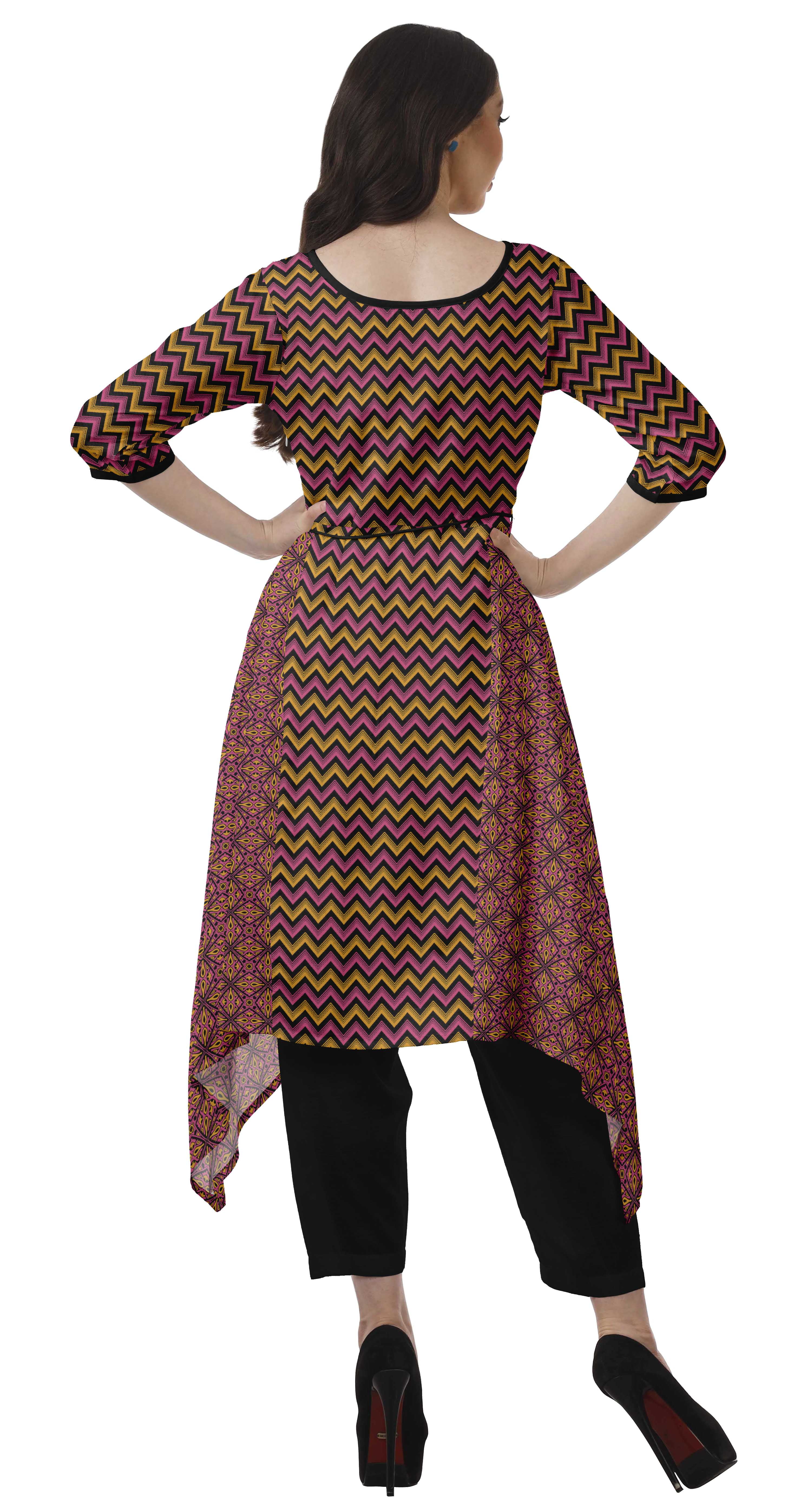 Cotton Red and Black Fashionable C-Cut Ladies Kurti, Size: S to XS at Rs  240 in Balod