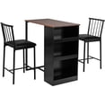 thumbnail image 4 of Patiojoy 3-Piece Counter Table Set Bar Pub Dining Table Set with 3 Side Storage Brown, 4 of 5