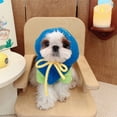 thumbnail image 3 of Walbest Pet Hat with Scarf Cozy Woolen Pet Hat Knitted Drawstring Neck Scarf Hat Winter Supplies, 3 of 8