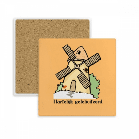 

Dutch Windll Landscape Birthday Coaster Cup Mat Mug Subplate Holder Insulation Stone