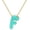 Blue F, variant on Bubble Letter Necklace for Women,14K Gold Plated Enamel Colorful Balloon Initial Pendant Box Chain Necklace, Dainty Jewelry Gift