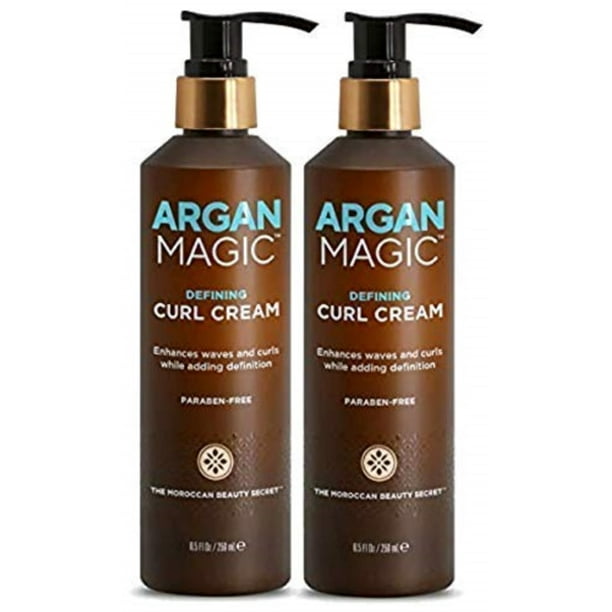 Crema para rizos Argan Magic Defining, 250 ml (8.5 oz), paquete de 2