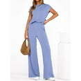 thumbnail image 2 of PRETTYGARDEN Womens 2 Piece Outfits Casual Cap Sleeve Lounge Set Summer Tracksuits Matching Sets Beach Fashion Travel Clothes, 2 of 7