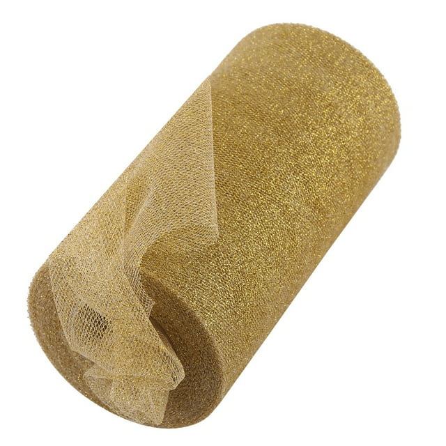 Glitter Tulle Roll, Tulle Spool, 6 Inches Wide Protected Well Wrapped Pew Bows Party Decoration Chair Bow For Gift Wrapping Wedding Craft Projects