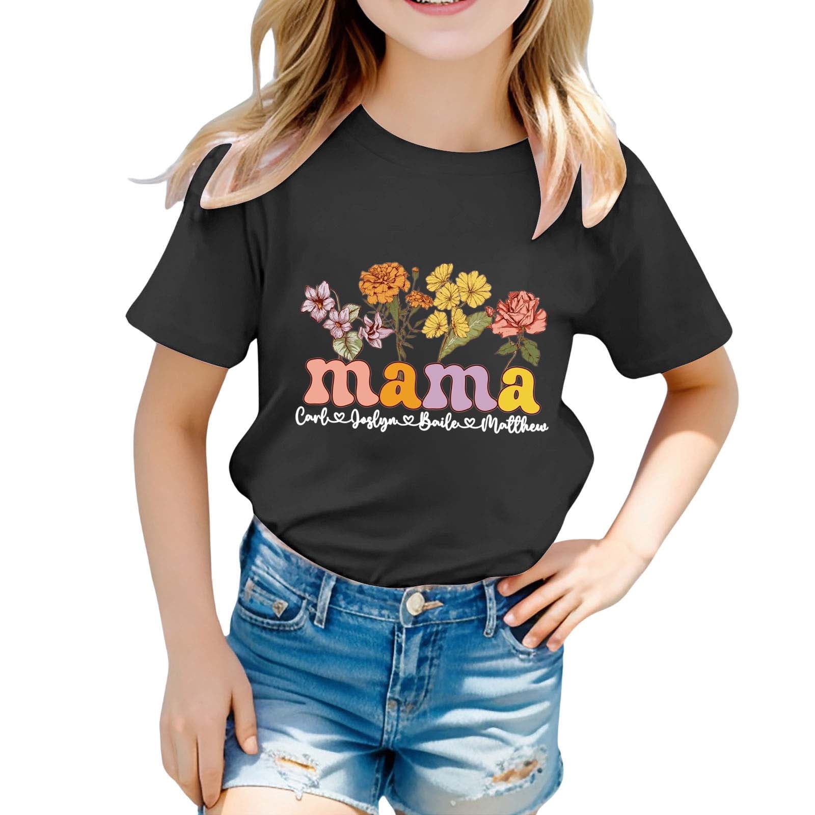 LUOGENLI T Shirt for Girls Children's Casual T Shirt Day Printed T