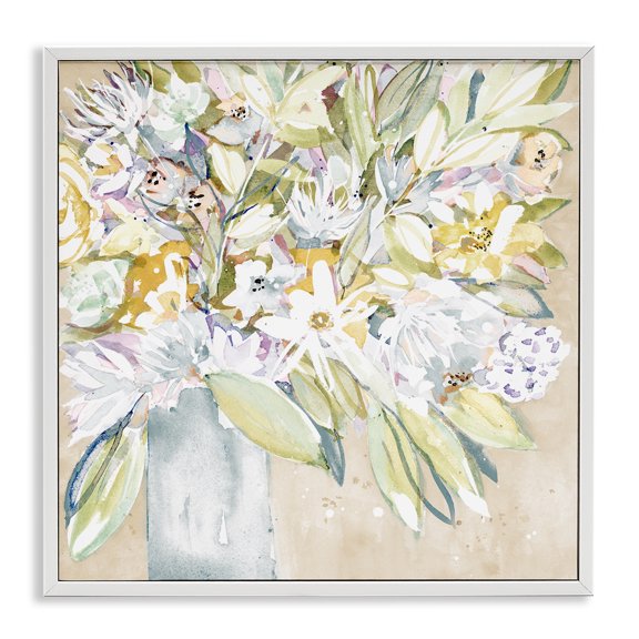 Stupell Industries Eclectic Abstract Soft Bouquet White Framed Giclee Art, 17 x 17, by Krinlox