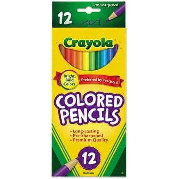 Long Barrel Colored Woodcase Pencils, 3.3 mm, 12 Assorted Colors/Set 7 Sets