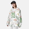 thumbnail image 5 of Goofa Frog and Mushrooms Printed Women's UPF 50+ Sun Protection Hoodie Jacket Lightweight Long Sleeve Sun Shirt for Women with Pocket Hiking Outdoor-XX-Large, 5 of 9
