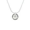 thumbnail image 2 of Delight Jewelry Silvertone Large August - Lime Green Crystal Heart Miracles Ring Charm Necklace, 18", 2 of 4