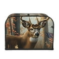 thumbnail image 2 of Yiaed American Wildlife Deer Forest Print 4 Slice Toaster Dust Cover Bread Machine Oven Dustproof Cover Kitchen Bakeware Protector Dustproof Fingerprint Protection, 2 of 7