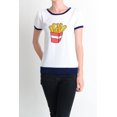 thumbnail image 3 of YEMAK Women's Short Sleeve Crewneck French Fries Print Casual T-Shirt Sweater MK32002-NAVY-L, 3 of 6