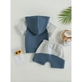 thumbnail image 4 of Coduop Infant Boys Summer Clothes Outfit Set,Hooded Short Sleeve Tops and Shorts 2Pcs Suit, 4 of 8