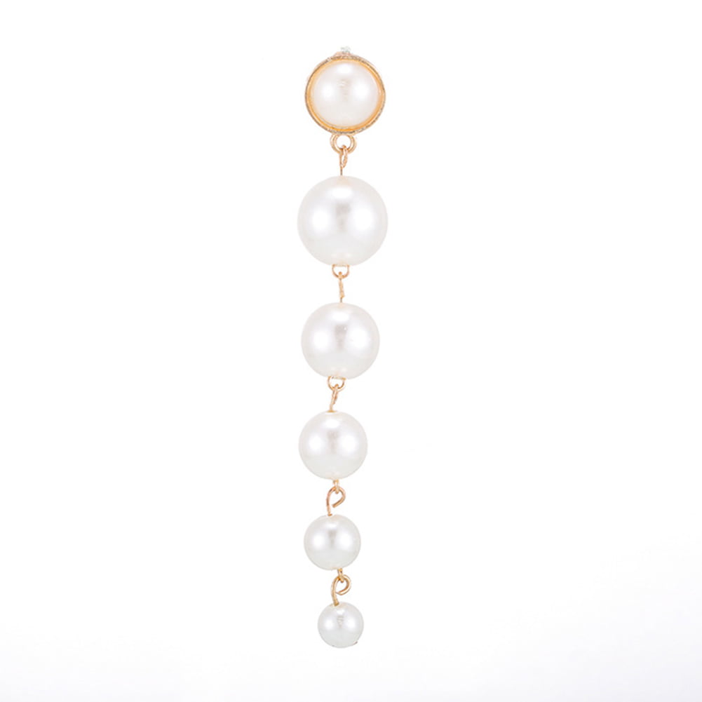 Fashion Women Gold Pearl Big Circle Statement Drop Earrings Dangle Wedding Gifts