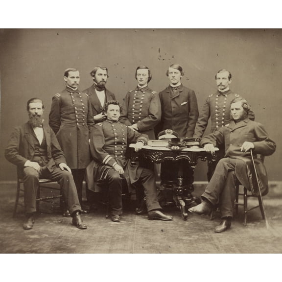 Print: Chief Engineer B. F. Isherwood And Staff, circa 1861