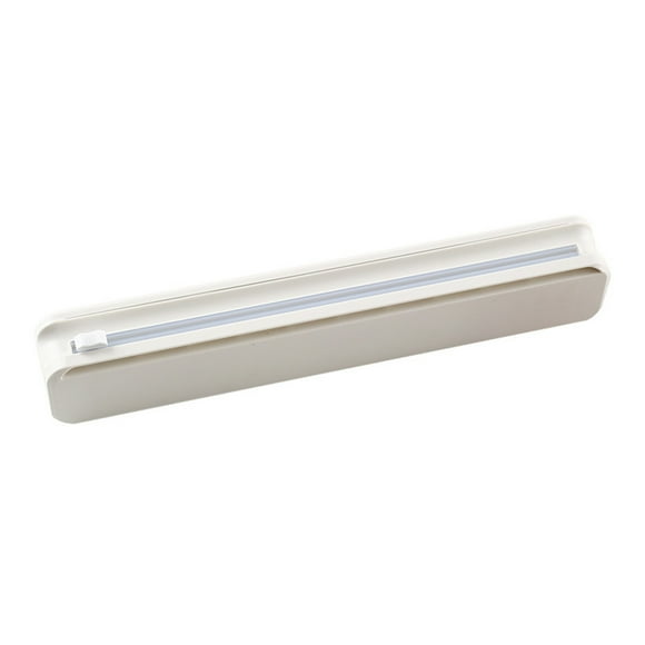 Foil Aluminum Roll Magnetic Plastic Wrap Dispenser with Slide Cutter, Refillable Tin Aluminum Foil Dispenser, Reusable Sturdy Abs Cling Film Food Wrap Cutter Aluminum Foil Dispenser