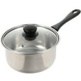 thumbnail image 1 of 1 Set Stainless Steel Milk Pot Handheld Soup Pot Stovetop Cooking Pot Kitchen Milk Heater, 1 of 8