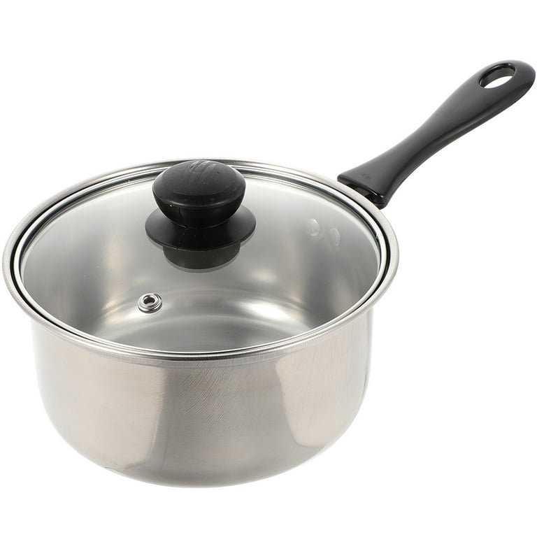 1 Set of Stainless Steel Milk Pot Handheld Soup Pot Stovetop Milk Pot  Cooking Pot Kitchen Milk Heating Pot