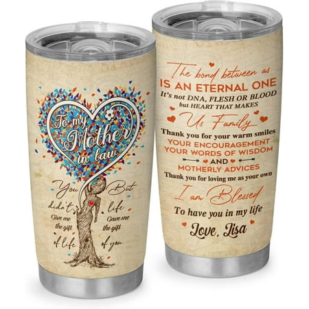 

Personalized Best Mother In Law Ever Vacuum Stainless Steel Tumbler Cup 20Oz For Mother In law Gifts From Daughter in Law - Mothers Day Gifts For Mother In Law Insulated Travel Coffee Mug
