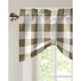 thumbnail image 3 of Fsddascl Brown Plaid Tie Up Valance Curtains for Windows, Kitchen Curtains Window Treatments, Spring Summer Farmhouse Buffalo Checkered Short Window Shades Valances for Bedroom Bathroom Cafe 42"x18", 3 of 7