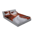 thumbnail image 2 of Ambesonne Fall Fitted Sheet & Pillow Sham Set, Dreamy Road Travel Theme, Full, Orange Pale Grey, 2 of 2