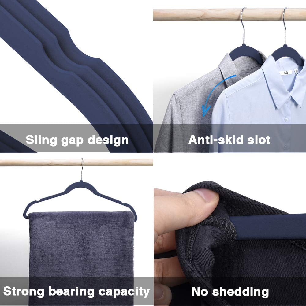 Metal Wire Hanger  Strong Blue Coat Clothes Steel Water Proof Heavy Duty  Space Saving Wardrobe Hangers. – Goal Winners