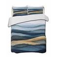 thumbnail image 2 of Mountains Blue Gold Twin Size Down Alternative Comforter, Lightweight Comforter Quilt Bedding Set with Pillow Shams Modern Green Forest Trees All Seasons Bed Comforter Duvet Insert 68"x86", 2 of 7