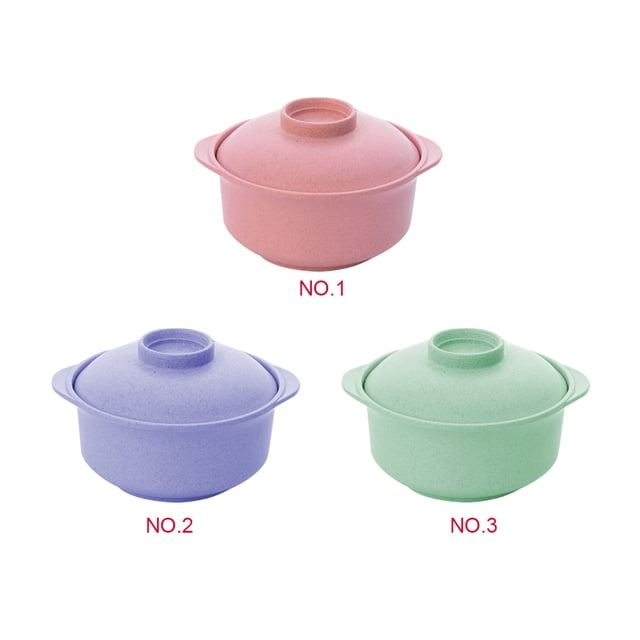 Matsuzay Instant Noodles Bowl with Lid Japanese Household Style Handle Simple Ramen Large Supplies Lunch Fruit Bowls Rice Curved Box Type2 NO2