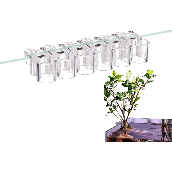 Aquarium Plant Holder, Fish Tank , 6 Pieces Clear Planting Cup, For Cultivation Decoration