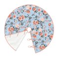thumbnail image 3 of Salouo Rose Flowers Christmas Tree Skirt 30" Farmhouse Christmas Decorations Snowman Xmas Tree Skirt Tree Mat for Holiday Party Decor, 3 of 8