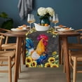 thumbnail image 2 of Farmhouse Rooster Table Runner - 70 Inch Long, Kitchen Dining Table Runner Dresser Scarves, Black Retro Botanical Sunflower Floral Farmhouse Decor for Coffee Tables Wedding Party Banquet, 2 of 8